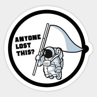 Astronaut in Space Suit Found a Flag Sticker